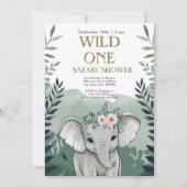 Invitation au Baby shower Neutral Boho Safari (Devant)