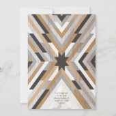 Invitation au Baby shower neutre Boho Woodgrain (Dos)