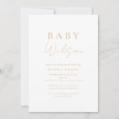 Invitation au Baby shower neutre Brown pour les fe (Devant)