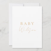 Invitation au Baby shower neutre Brown pour les fe (Dos)
