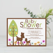 Invitation au Baby shower neutre de Baby Deer (Debout devant)