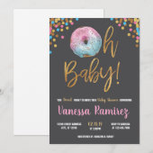 Invitation au baby shower neutre Donut Twins (Devant / Derrière)