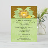 Invitation au Baby shower neutre du lion de la jun (Debout devant)