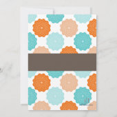 Invitation au Baby shower neutre, Orange, Aqua, 97 (Dos)