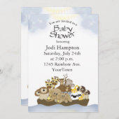 Invitation au Baby shower Noah Ark (Devant / Derrière)