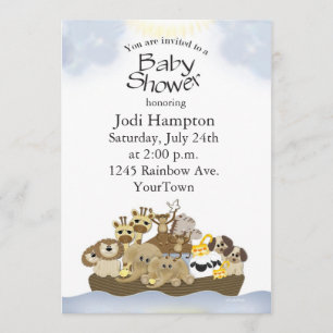 Invitation au Baby shower Noah Ark