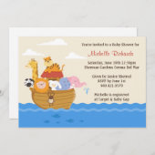 Invitation au Baby shower Noahs Ark (Devant / Derrière)