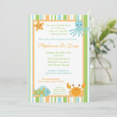 Invitation au Baby shower Ocean Life 5x7 (Debout devant)