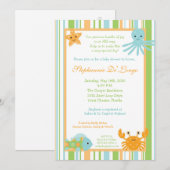 Invitation au Baby shower Ocean Life 5x7 (Devant / Derrière)
