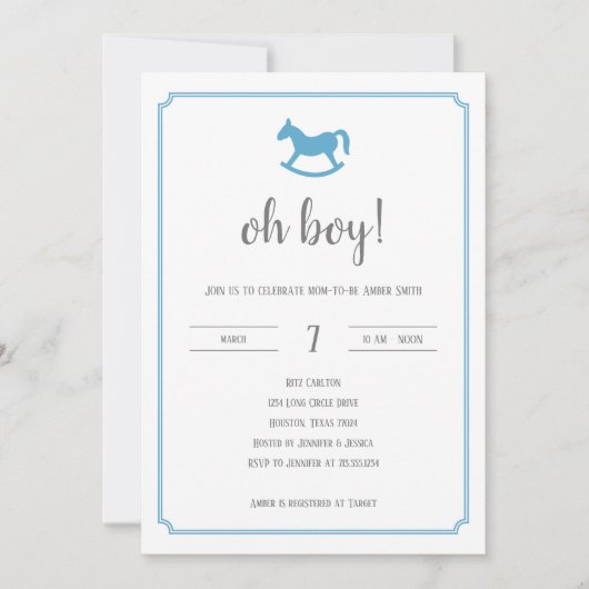 Invitation au baby shower orange (Devant)