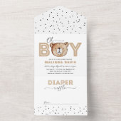 Invitation Au Baby shower Ours + Raffin De Benne E (À l'intérieur)