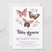 Invitation au Baby shower papillon (Devant)