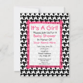 Invitation au Baby shower parapluie Houndstooth (Dos)