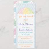 Invitation au Baby shower parapluie Lacy (Devant / Derrière)