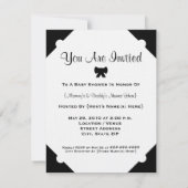 Invitation au Baby shower-parapluie noir et blanc (Dos)