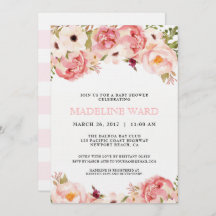 Invitation au Baby shower Peony