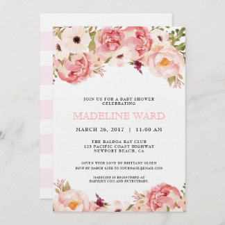 Invitation au Baby shower Peony