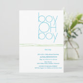 Invitation au Baby shower personnalisé Oh Boy (Debout devant)