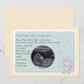 Invitation au Baby shower photo Baby Bunny Blue (Devant / Derrière)