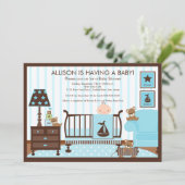 Invitation au Baby shower pour bébé de la chambre (Debout devant)