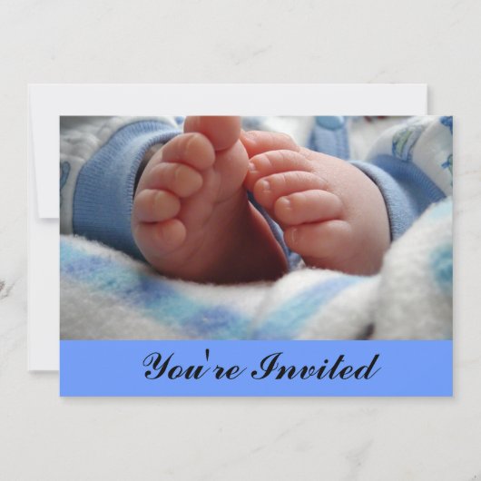 Invitation au Baby shower pour bébé Garçon Emprein (Devant)