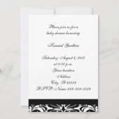 Invitation au Baby shower pour bébé noir et blanc (Dos)