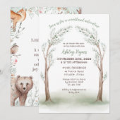 Invitation au baby shower pour bébés animaux de bo (Devant / Derrière)