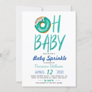 Invitation au Baby shower pour bébés Donut