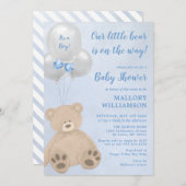 Invitation au Baby shower pour petits ours (Devant / Derrière)