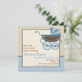 Invitation au Baby shower Pram (Debout devant)