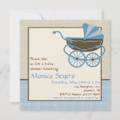 Invitation au Baby shower Pram (Devant)