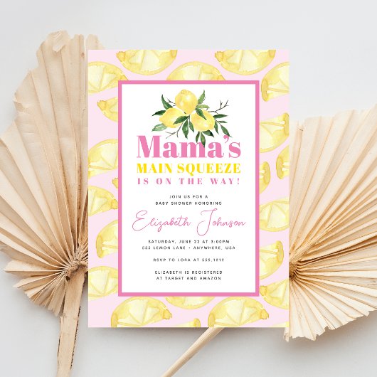 Invitation au Baby shower principal de Squeeze de 