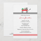 Invitation au Baby shower Red Wagon (Devant / Derrière)