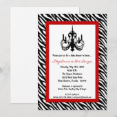 Invitation au Baby shower Red Zebra de 5 x 7 (Devant / Derrière)