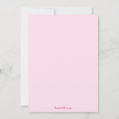 Invitation au Baby shower rose doux et simple (Dos)