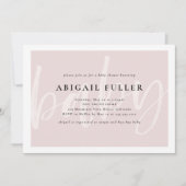 Invitation au Baby shower rose et blanc brossé (Devant)