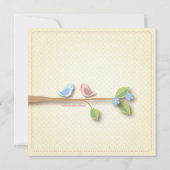 Invitation au Baby shower rose et bleu de Birdie (Dos)