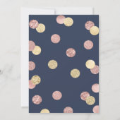 Invitation au Baby shower Rose Gold et Navy (Dos)