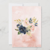 Invitation au Baby shower rose, marine et or (Dos)