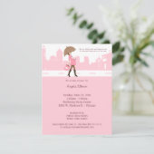 Invitation au Baby shower rose urbain (Debout devant)