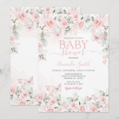 Invitation au Baby shower Roses Roses Roses Roses  (Devant / Derrière)