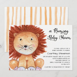 Invitation au Baby shower rugissant