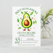 Invitation au Baby shower Saint-Guacamole Avocado (Debout devant)