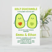 Invitation au Baby shower Saint-Guacamole Avocado (Debout devant)