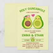 Invitation au Baby shower Saint-Guacamole Avocado (Devant / Derrière)