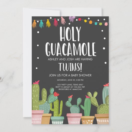 Invitation au Baby shower Saint-Guacamole Fiesta T (Devant)