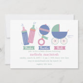 Invitation au Baby shower Shake Rattle & Roll (Devant)