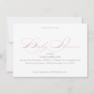 Invitation au Baby shower simple Lilac