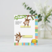 Invitation au Baby shower singe (Debout devant)