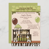 Invitation au Baby shower singe (Devant / Derrière)